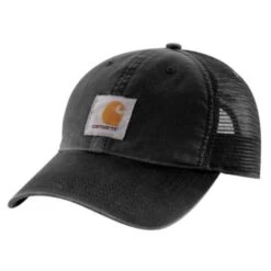 Carhartt Hats: 100286 001 Black Mesh Back Buffalo Cap