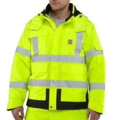 Carhartt Jacket: Mens 100787 323 Brite Lime High Viz Class 3 Sherwood Jacket