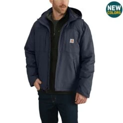 Carhartt Jacket: Men's 102207 412 Navy Full Swing Cryder Winter Jacket