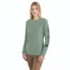 Carhartt Shirts: Women's 103401 GA0 Jade Heather Loose Fit Heavyweight Long Sleeve Graphic T-Shirt