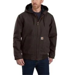 Carhartt Outerwear: Men's 104050 DKB Washed Duck Insulated Loose Fit Active Jacket