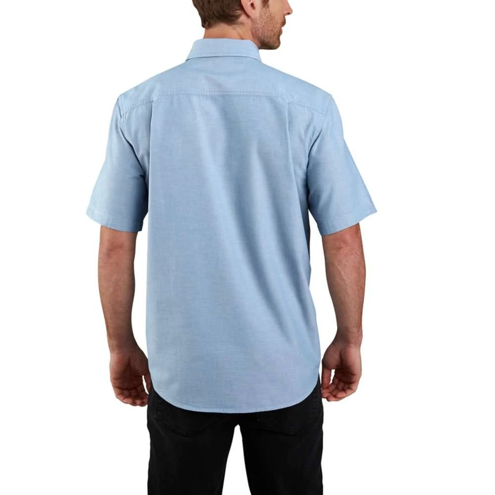 Carhartt Shirt: Men's 104369 CBL Blue Chambray Midweight Short Sleeve Button Down Shirt - Image 2