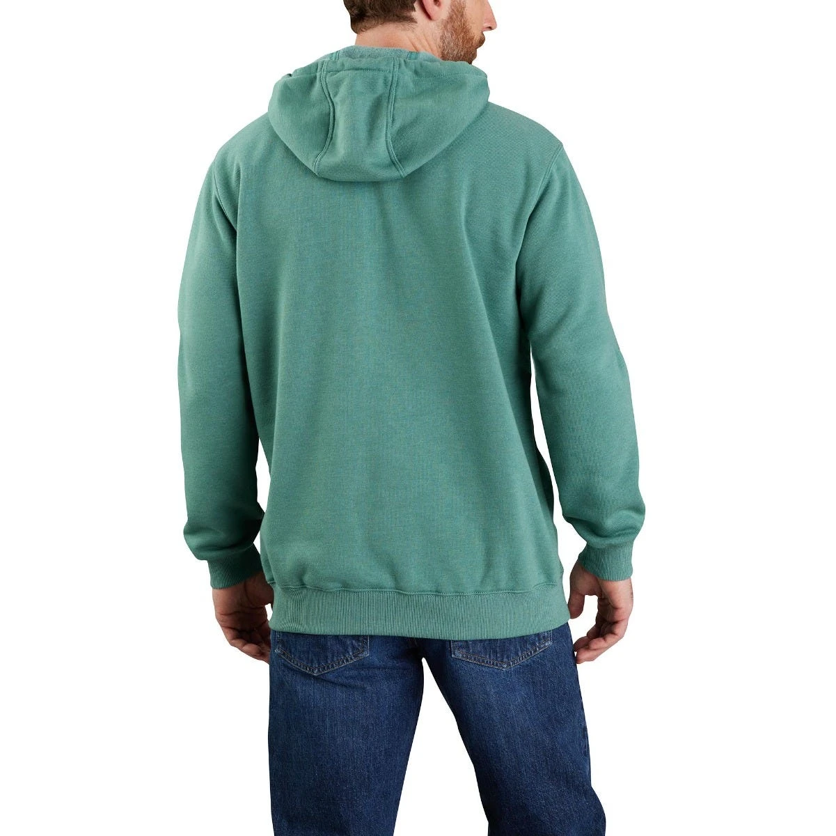 Carhartt Sweatshirts: Men's 105431 L05 Slate Green Heather Defender Loose Fit “C” Logo Graphic Sweatshirt - Image 3