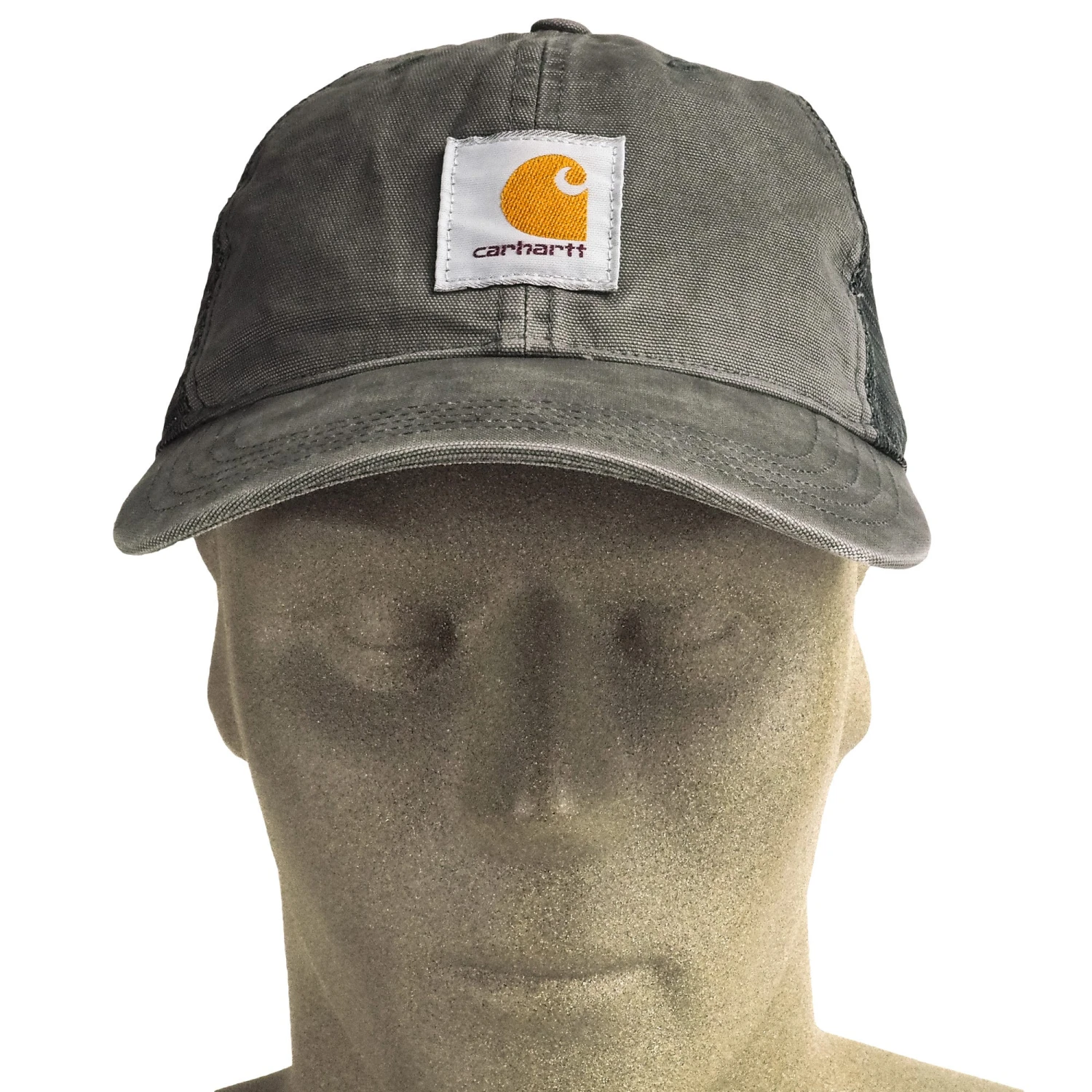 Carhartt Hats: Men's 100286 039 Gravel Grey Buffalo Mesh Back Baseball Cap - Image 2