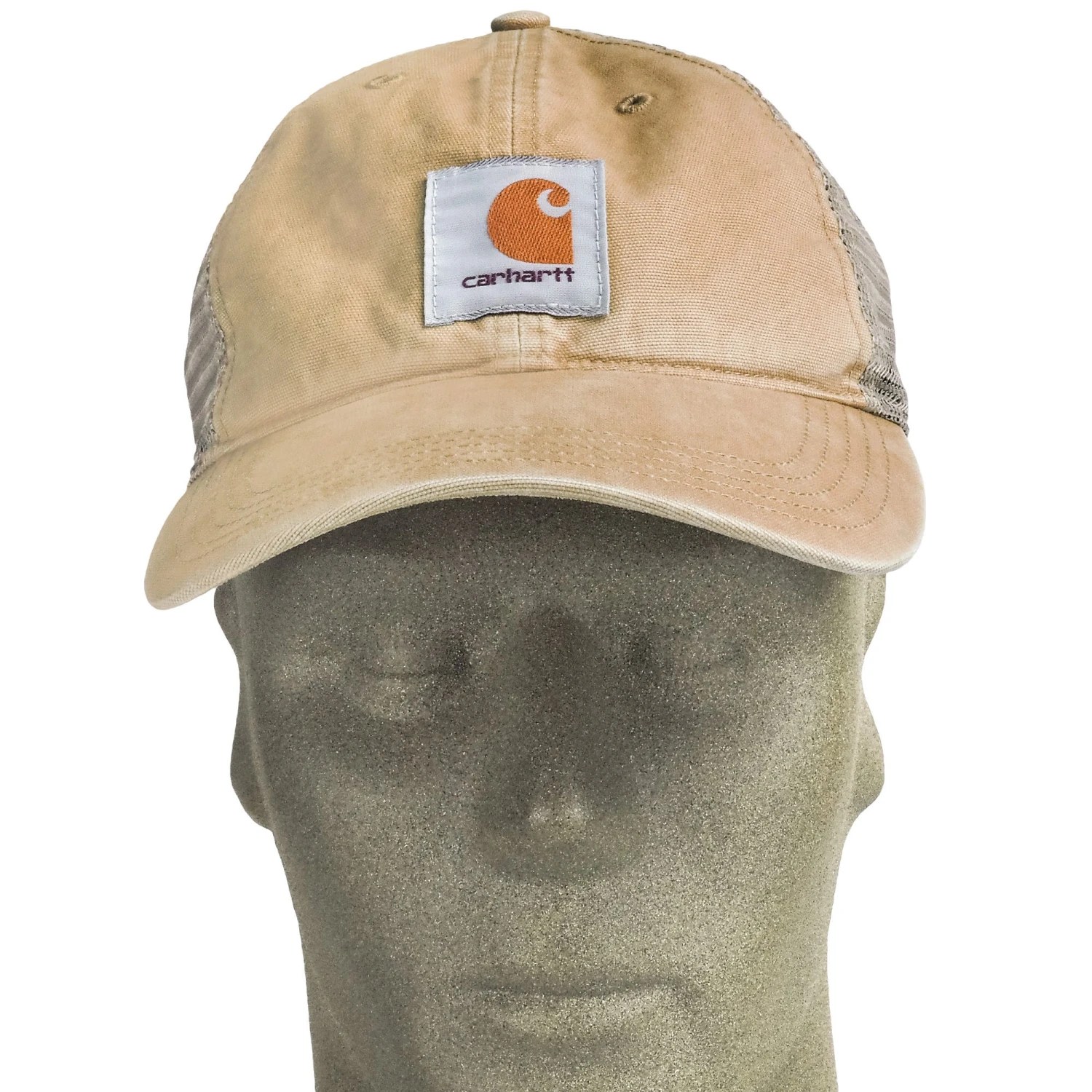 Carhartt Hats: Men's 100286 253 Dark Khaki Buffalo Mesh Back Baseball Cap - Image 2