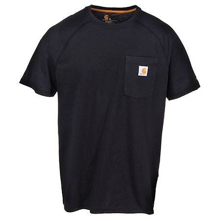 Carhartt Force Shirts: Men's Force Black 100410 001 Moisture Wicking Cotton Tee Shirt - Image 2