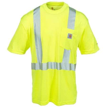 Carhartt Force Shirts: Men's 100495 323 Lime High Visibility Force Work Shirt - Image 2