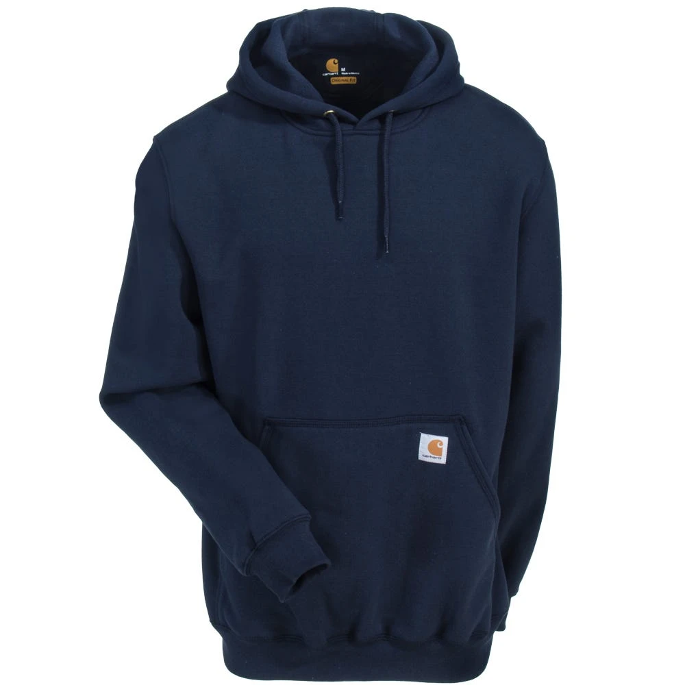 Carhartt Sweatshirts: Men's K288 472 New Navy Blue Midweight Hooded Logo Sweatshirt - Image 3