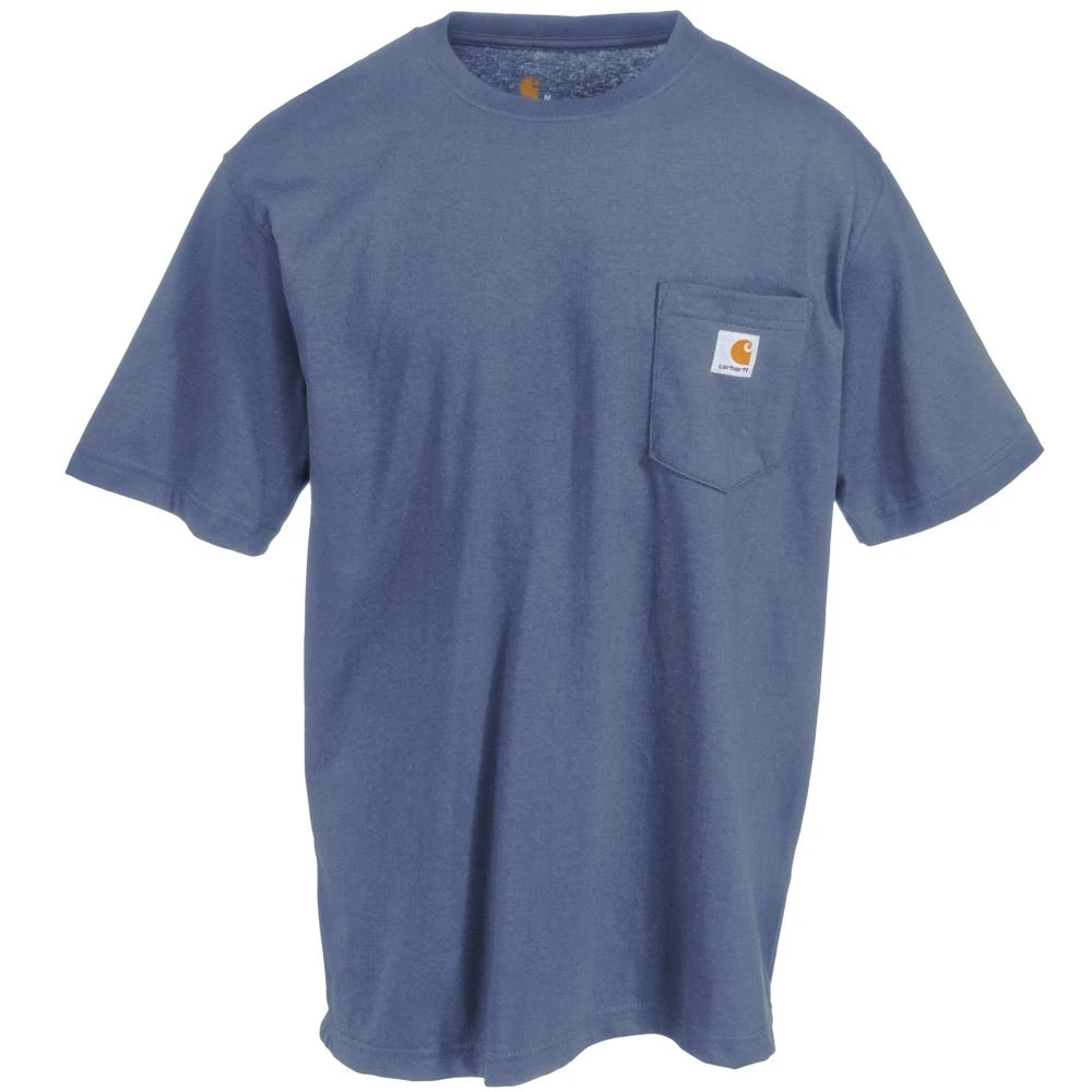 Carhartt Shirts: Men's K87 BLS Bluestone Heavyweight Short Sleeve Pocket Loose Fit T Shirt - Image 2