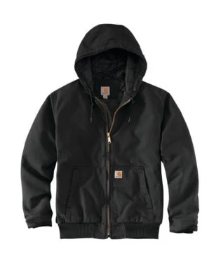 Carhartt Outterwear: Men's 104050 BLK Washed Duck Insulated Loose Fit Active Jacket
