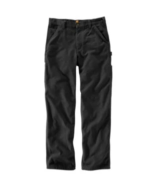 Carhartt Dungarees: Men's B111 BLK Black Flannel-Lined Duck Dungarees - Image 2