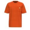 Carhartt Shirts: Men's K87 BOG Brite Orange Heavyweight Short Sleeve Loose Fit Pocket T Shirt