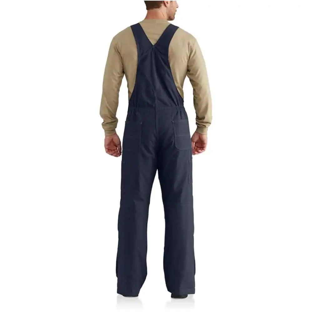 Carhartt Overalls: Men's 102691 410 Dark Navy Flame Resistant Quick Duck Quilt Lined Bib Overalls - Image 2