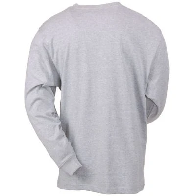 Carhartt Shirts: Men's Grey K126 HGY Long Sleeve Pocket Tee Shirt - Image 2