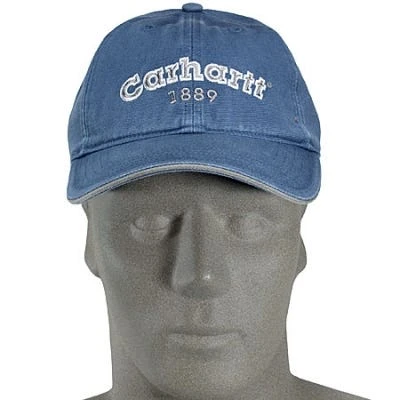Carhartt Hats: Blue Cotton Twill Classic Baseball Cap A241DBL - Image 2