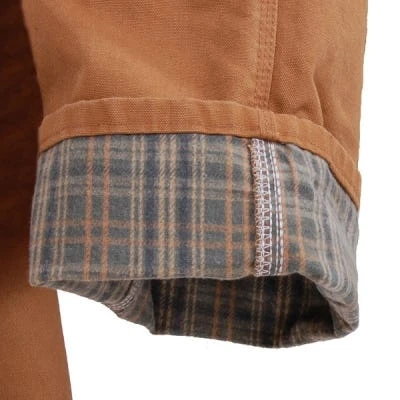 Carhartt Dungarees: Men's B111 BRN Brown Flannel-Lined Duck Dungarees - Image 4
