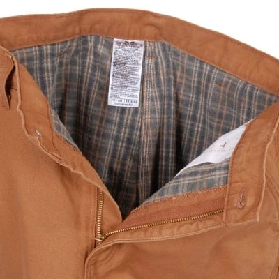 Carhartt Dungarees: Men's B111 BRN Brown Flannel-Lined Duck Dungarees - Image 6