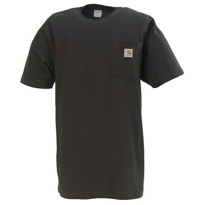 Carhartt Shirts: Men's K87 BLK Black Heavy Weight Short Sleeve Loose Fit Pocket T Shirt - Image 2