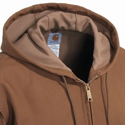 Carhartt Jackets: Men's J131 BRN Brown Duck USA-Made Hooded Jacket - Image 6