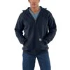 Carhartt Sweatshirts: Men's K122 472 Navy Midweight Hooded Front Zip Sweatshirt