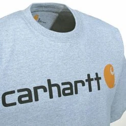 Carhartt Shirts: Men's Grey K195 HGY Cotton Jersey Logo Tee Shirt