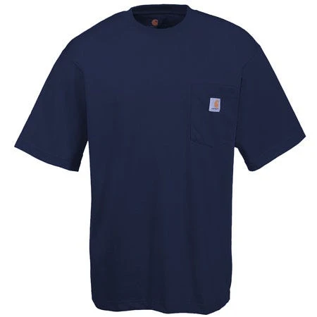 Carhartt Shirts: Men's K87 NVY Navy Heavy Weight Pocket Short Sleeve Loose Fit T-Shirt - Image 2