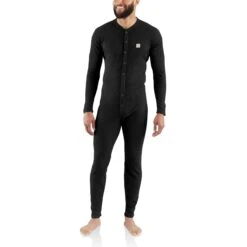 Carhartt Underwear: Men's MUS130 Black Classic Union Cotton-Poly Suit